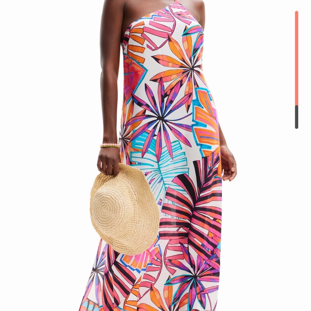 Vibrant Floral One-Shoulder Maxi Dress